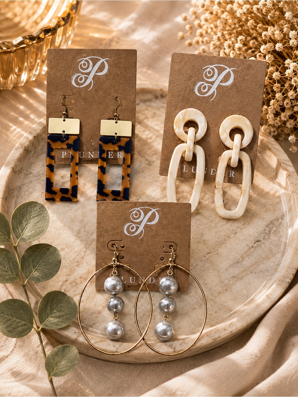 3 pairs Plunder earring bundle